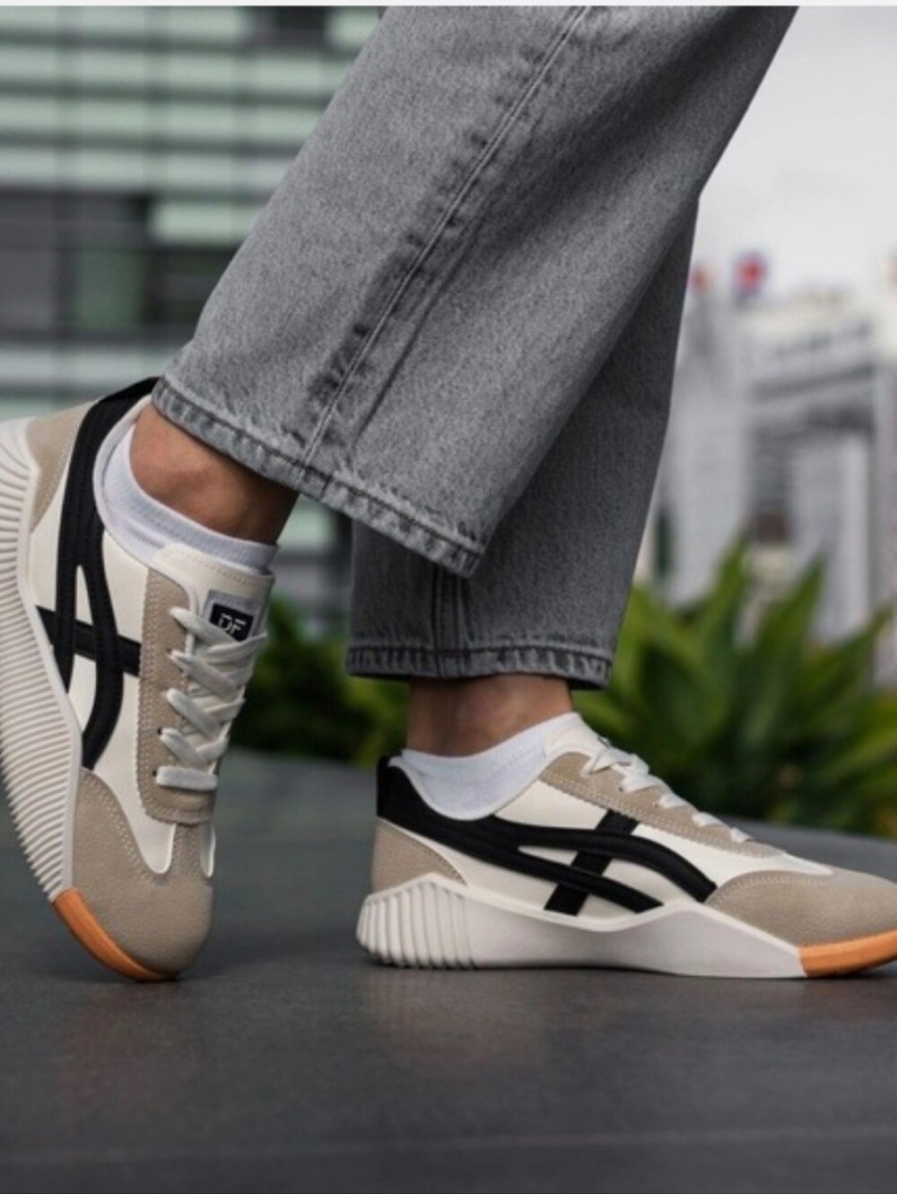 Classic White and Black Women's Sneakers